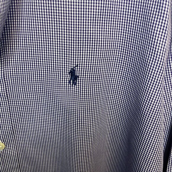 Ralph Lauren Yarmouth Men's 15-32/33 Purple Checkered Shirt Long Sleeve - Picture 2 of 7